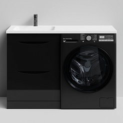 Водолей Тумба под раковину над стиральной машиной Смайл 58 L черная – фотография-1