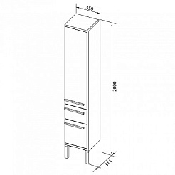 Aquanet Пенал для ванной Фостер 35 – фотография-5