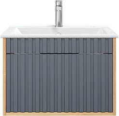 Onika Тумба под раковину Дайлер 60 подвесная графит/дуб сонома – фотография-4