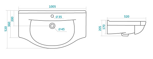 Style Line Тумба с раковиной Ирис 100 – картинка-5