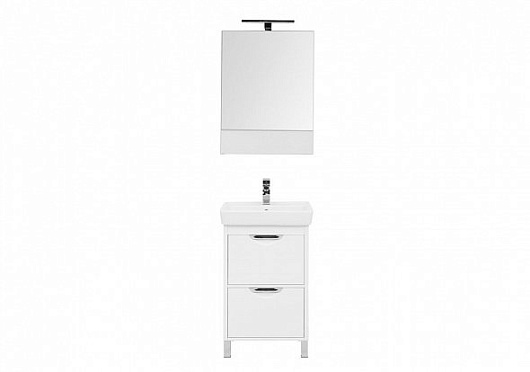 Aquanet Комплект мебели Гретта 55 new 2 ящика, белый	 – картинка-3