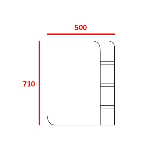 Merkana Зеркало-шкаф Ладья 50 L полки слева – фотография-2