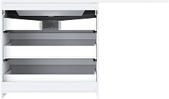 Vivon Тумба с раковиной под стиральную машину Donna 150R 3 ящика напольная белый глянец – фотография-8