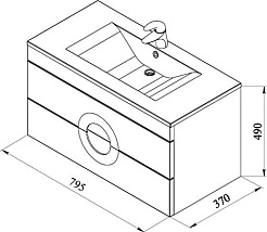 De Aqua Мебель для ванной Форма 80, зеркало Сильвер – фотография-5