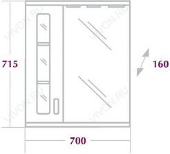 Onika Зеркальный шкаф Кристалл 67.02 L – фотография-3