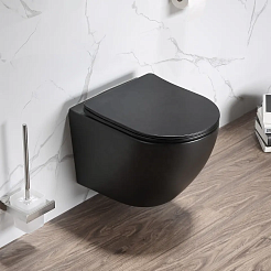 Ceruttispa Унитаз подвесной Ticino Aria MB CT8918 черный матовый – фотография-7