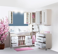 Бриклаер Зеркальный шкаф Бали 120 светлая лиственница – фотография-6