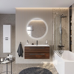 BelBagno Мебель для ванной Eco Cer-N 100 CZR-8073-100 орех шоколад софт ручки чёрные – фотография-2