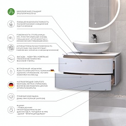 Vigo Тумба с раковиной Cosmo 80 подвесная белая – фотография-10