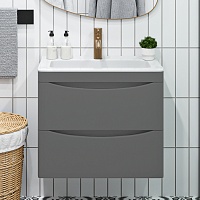 Vivon Тумба под раковину Ostin 60 подвесная серая матовая