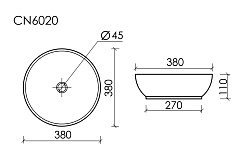 Ceramicanova Мебельная раковина Element 38 CN6020 белая – фотография-3