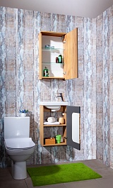 Бриклаер Зеркальный шкаф Форест 40 дуб золотой/антрацит – фотография-6