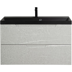 BelBagno Тумба с раковиной Vittoria 90 подвесная Toros Bianco с раковиной BB900/450-LV-ART-AST-NERO – фотография-2