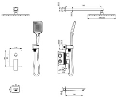 Oliveeka Душевой комплект D OL-88939003-MB черный матовый – фотография-2