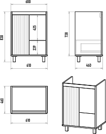 Brevita Тумба под раковину Risacca Pistachio 60 фисташковый – фотография-8