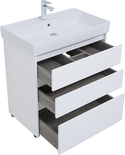 Aquanet Мебель для ванной Nova Lite 75 белая глянцевая – фотография-8