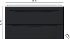 Vivon Тумба с раковиной Ostin 90 подвесная черная матовая – фотография-17