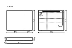 Sancos Зеркало-шкаф Evoke 90 с LED подсветкой SC8090 – фотография-4