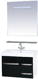 Misty Мебель для ванной Эмилия 75 подвесная черная – фотография-1