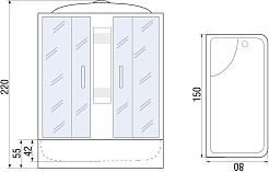 River Душевая кабина NARA 150/80/50 МТ – фотография-17
