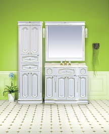 Misty Мебель для ванной Астория Gold 120 белая глянцевая – фотография-2