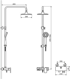 Excellent Душевая система RAIN ALTAR WHITE с изливом – фотография-6