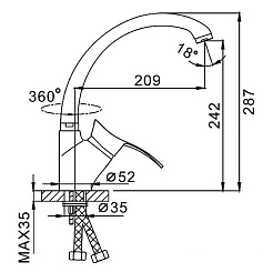 Frap Смеситель для кухни H01 F4101-2 хром – фотография-4