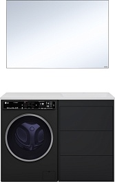 Brevita Мебель для ванной Grafit 120 R под стиральную машину графит – фотография-1