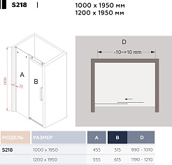 Black&White Душевая дверь в нишу S218 120x195 – фотография-9