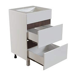 Mixline Тумба с раковиной Брикс 50 2 ящика белый/дуб вотан – фотография-2