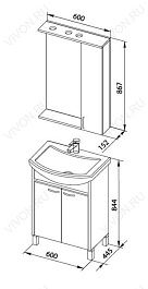 Aquanet Мебель для ванной "Донна 60" беленый дуб (169043) – фотография-2