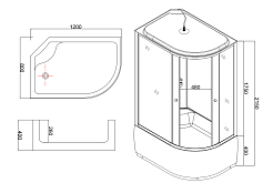 Taliente Душевая кабина 120/80 TA-12080G(L) – фотография-3