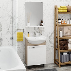 Onika Мебель для ванной Эко 52.10 Black белая/дуб сонома – фотография-3