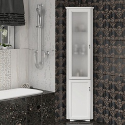 Opadiris Шкаф-пенал для ванной Клио 37 L угловой, белый матовый – фотография-3