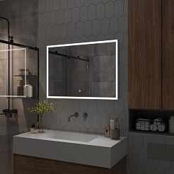 Continent Зеркало Frame White Led 1000x700 – фотография-9