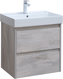 Aquanet Тумба под раковину Nova Lite 60 подвесная дуб белый – фотография-1