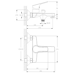 Rossinka Смеситель RS29-31 для ванны с душем – фотография-2