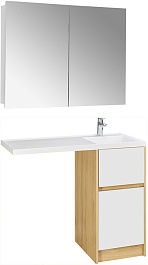 Акватон Мебель для ванной Лондри 40 R дуб сантана/белая – фотография-1