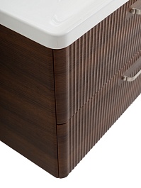 BelBagno Тумба с раковиной Due 80 подвесная Noce ручки Матовый атласный никель – фотография-6