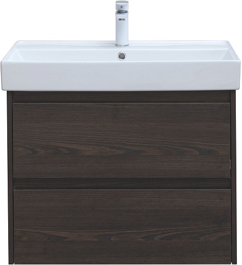 Aquanet Мебель для ванной Nova Lite 75 подвесная дуб черный – фотография-4