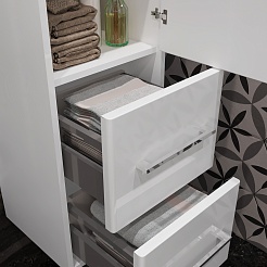 Opadiris Шкаф пенал Арабеско 35 R подвесной белый – фотография-5