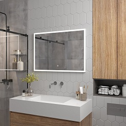 Continent Зеркало Frame White Led 800x600 – фотография-8