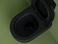 Ceramicanova Подвесной унитаз Ulma Rimless CN4006MB чёрный матовый – фотография-5