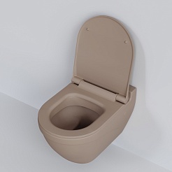 Ambassador Сиденье для унитаза Nord тонкое темно-бежевое матовое – фотография-6