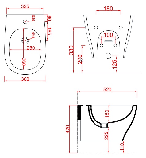 ArtCeram Биде подвесное Ten  TEB002 01 00 – картинка-5