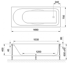 Royal Bath Акриловая ванна Tudor 170/75 RB 407701 – фотография-2