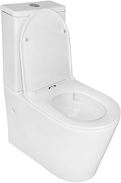 Azario Унитаз-компакт Conto AZ-T005BR безободковый с бачком с сиденьем микролифт белый – фотография-6