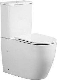 Azario Унитаз-компакт Bonelle AZ-1229A безободковый с бачком с сиденьем микролифт белый – фотография-1