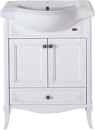 ASB-Woodline Мебель для ванной Салерно 65 белый/патина серебро – фотография-2