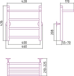 Стилье Полотенцесушитель Универсал-54 500х400 – фотография-2